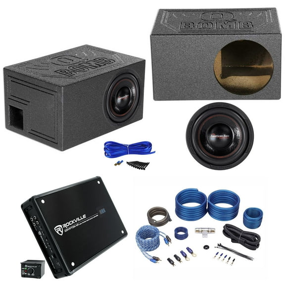 American Bass XD-1022 900w 10" Car Subwoofer Vented Box Mono Amplifier Amp Kit