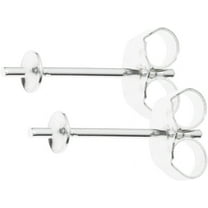 30 Pairs Authentic Sterling Silver Stud Earring Posts 0.7mm Pin 3mm (0.12 inch) Small Setting Pearl Cup with Earnut Back Safety Clutches SS280