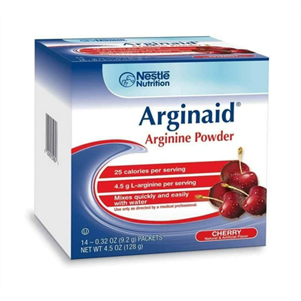 Arginaid Arginine Powder Supplement, Cherry, 9.2 Gram Packet, by Nestle