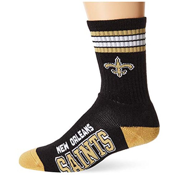 FBF Originals - NFL Chaussettes à 4 Rayures Taille Grand 10-13 - New Orleans Saints