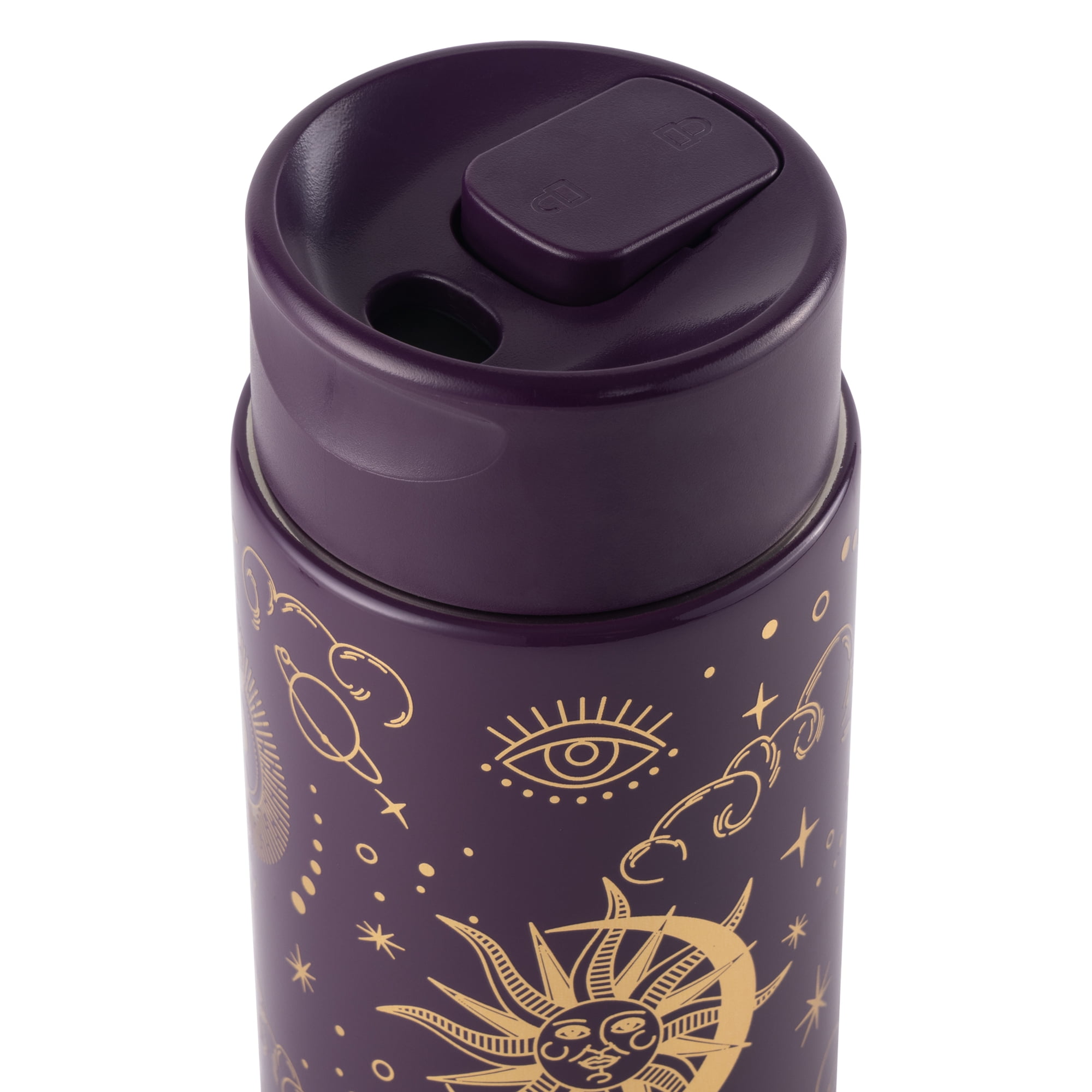 Thyme & Table 22 fl oz Stainless Steel Coffee Tumbler, Purple & Gold Celestial