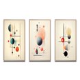 thumbnail image 2 of Designart "Vintage Abstract Desire in Knowing II" Modern Geometric Framed Wall Art Set Of 3 - Blue Abstract Frame Gallery Wall Set For Home Decor, 2 of 6