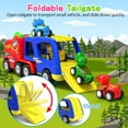 thumbnail image 3 of JoyStone Dinosaur Truck Toys for Kids, Friction Powered Transport Carrier Truck with 4 Pull-Back Dino Cars, Toddler Gifts with Sounds & Lights for Boys 3 4 5+, 3 of 7