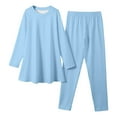thumbnail image 3 of Krdevn Girls Soft Two Piece Pajama Set Long Sleeve Top and Pants Comfy Casual Sleepwear Everyday Outfit for Kids,3-4 Years, 3 of 6
