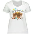 thumbnail image 3 of Inktastic Merry Christmas Cute Nativity Scene Women's Plus Size T-Shirt, 3 of 5