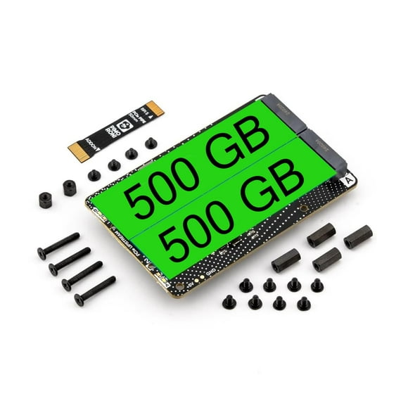 AAAwave NVMe Base Pi 5 M.2 Chapeau PCIe Carte d'Extension (M.2 2230 à 2280 Supporté) (1 To (DUO))