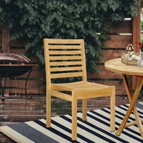 Teak Wood Kasandra Outdoor Patio Dining Side Chair, A-Grade Teak Wood