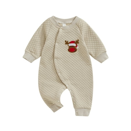 

Xingqing Baby Christmas Jumpsuit Elk/Christmas Tree/Santa Embroidery Romper