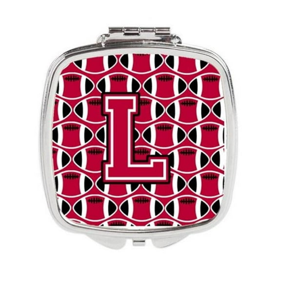 Letter L Football Crimson & White Compact Mirror