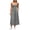 Gray, variant on Womens Plus Size Summer Dresses Casual Fold Tie Camis Sleeveless Round Neck Dress