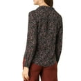 thumbnail image 3 of MODA NOVA Juniors Pleated V-Neck Long Sleeve Floral Faux Pocket Shirt, 3 of 6