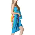 thumbnail image 5 of HAPPY BAY Women's Coverups Beach Cover up Swimwear Wraps Vacation Swimsuit Long Beachwear Bikinis Pareos Summer Sarong One Size Turquoise, Tie Dye, 5 of 5