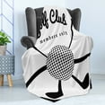 thumbnail image 4 of Golf Soft Flannel Fleece Blanket, Golf Club Sign with Members Only Typography Minimalist Sports Hobby Illustration, Cozy Plush for Indoor and Outdoor Use, 50" x 60", Black and White, by Ambesonne, 4 of 5