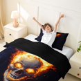 thumbnail image 3 of Homewish Glowing Sugar Skull Twin Duvet Cover,Happy Halloween Twin Bedding,Black Orange,Black Reversible,2 Pieces,1 Duvet Cover and 1 Pillowcase, 3 of 6