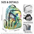 thumbnail image 4 of FKELYI 17 Inch Schoolbag for Girls Primary School Bookbag Kids Backpack with Multi-Pockets Lightweight Casual Daypack Hummingbird Flower Butterfly Print Travel Rucksack, 4 of 7
