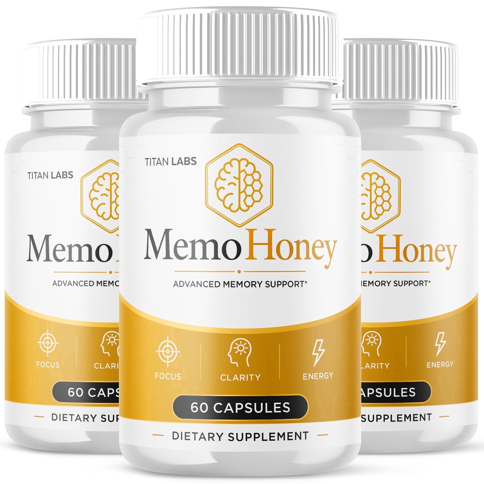 Memo Honey Advanced Brain Support Formula Supplement MemoHoney 180 Capsules