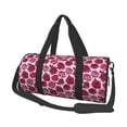 thumbnail image 2 of Xecao Rose Flowers print Round Travel Duffel Bag is a foldable gym bag with an inner pocket, perfect for travel sports, 2 of 8