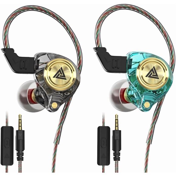 czcpp-Wired Gaming Earbuds, Ak3file in Ear Monitors, Deep Bass Sound Wired Earbuds, HiFi in Ear Headphones with 1DD 10mm Dynamic Driver, IEM for Music Gaming Video Calling (with Mic, Black+Green)