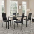 thumbnail image 3 of Aiho Dining Table Set for 4, Modern Glass Kitchen Table with 4 Cushioned Chairs , For Dining Room, Kitchen, Living Room - Marble, 3 of 12