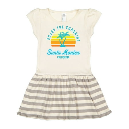 

Inktastic Summer Enjoy the Sunshine Santa Monica California in Blue Gift Toddler Girl Dress