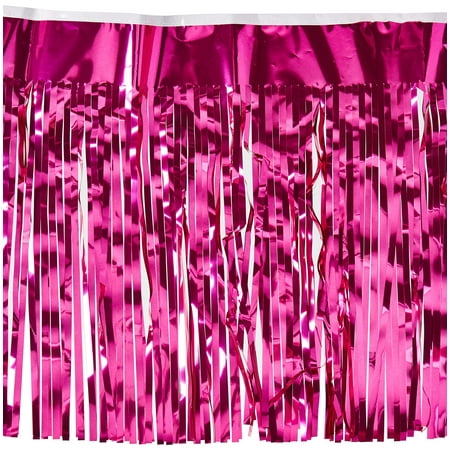 2-Ply FR Metallic Fringe Drape (cerise) Party Accessory (1 count)