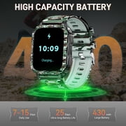 XAXRE KT79 Smart Watch for Men with 1.96 Big Screen LED Flashlight/UV Light 3ATM Waterproof Rugged Smartwatch with Text and Call for iOS Android, 1pc