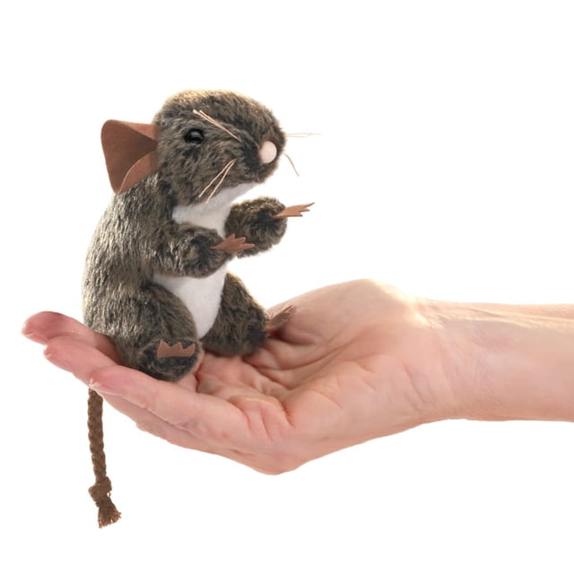 Ratón de campo Finger Puppet Folkmanis, tamaño pequeño, color marrón