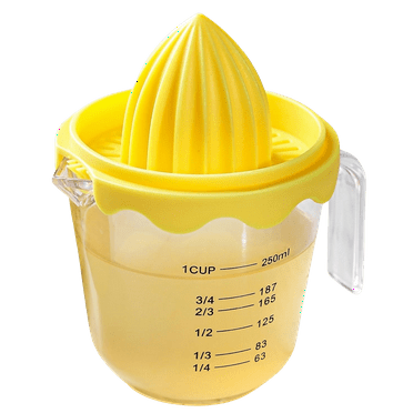 Lemon Squeezer Orange and Lime Juicer and Reamer Strain Measured Amounts Hand Squeeze Esprimidor Manual Juice Squeezer With Handle 1 Cup 250Ml Measuring Cup