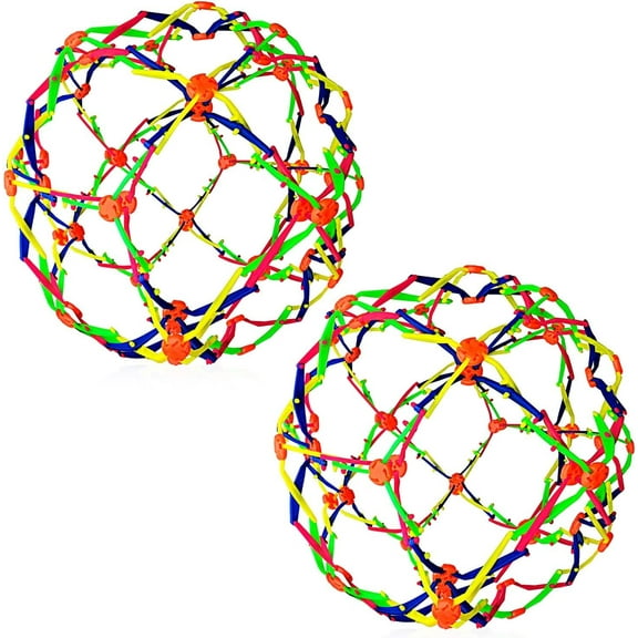 ArtCreativity Expandable Breathing Ball (2 pack) – 6" to 12" Hoberman Sphere, Stress Relief Fidget Toy for Kids & Adults, Yoga & Anxiety Calming Toy