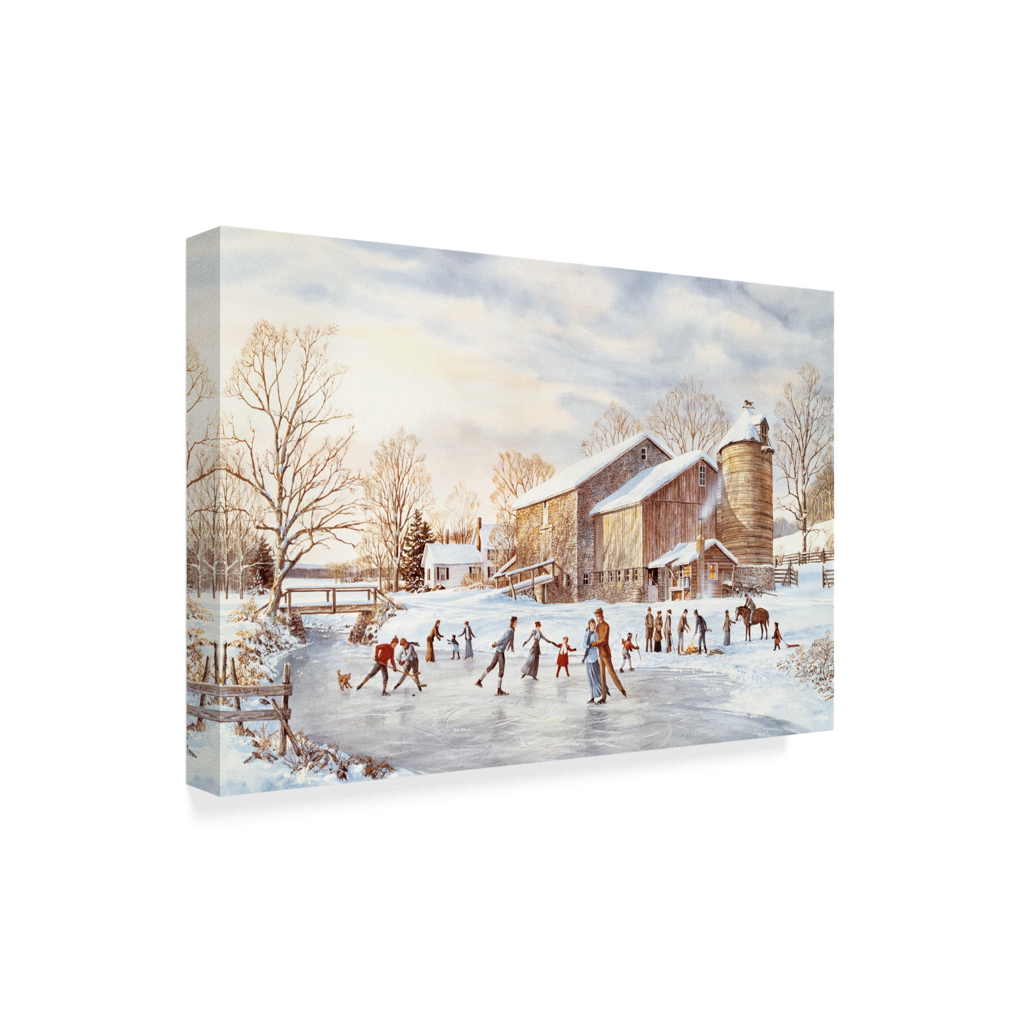 Trademark Fine Art 'The Skating Party' Canvas Art by Jack Wemp