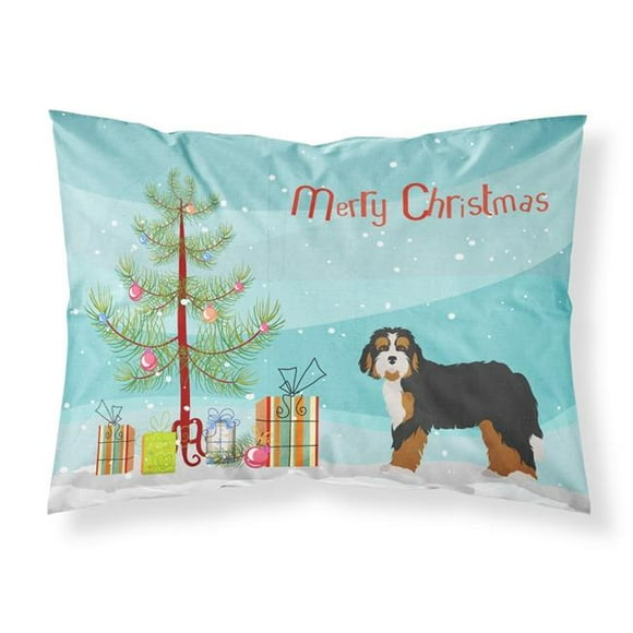 Carolines Treasures CK3804PILLOWCASE Bernedoodle Christmas Tree Fabric Standard Pillowcase