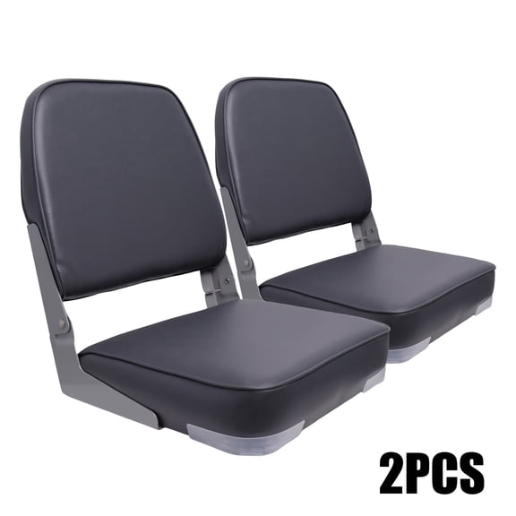 Jon Boat Seats 2 Pack Clearance Low Back Folding Swivel Boat Seat Dark Gray Premium Bass Fishing Boat Chairs