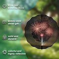 thumbnail image 2 of Metal Hanging Wind Spinners with Concentric Wavy Lines & Firework Design - Vibrant Outdoor Wind Chimes for Yard & Garden Decor, 2 of 6