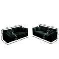 thumbnail image 2 of Sofa Set of 2, Upholstered Loveseat Couch Set with Toss Pillows, 2-Piece Upholstered Sofa Set for Living Room, Bedroom, Office, Comfy Sofa Couch Set, Black, 2 of 6