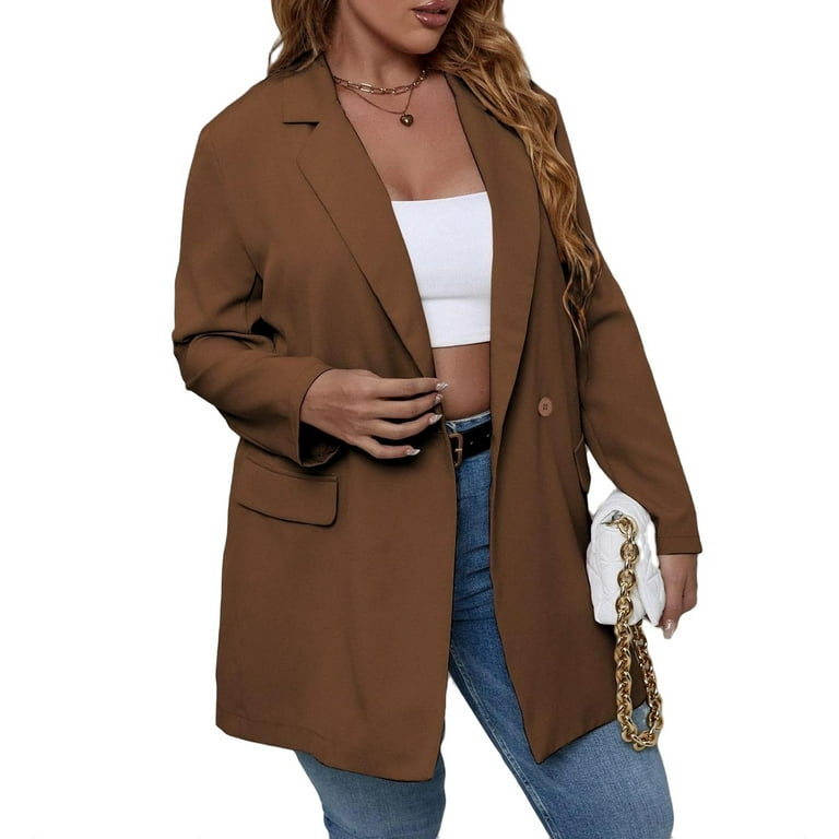 Womens plus size long blazers clearance