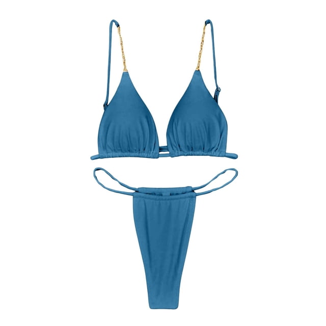 JAKANYQ Women'S Fashionable Casual Three-Point Structure Bikini Swimsuit Unique Back Design Swimsuit, S