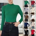 thumbnail image 3 of shoper Neck Tops for Women Long Sleeve Knit Slim Fit Ribbed Fall Sweaters Elegant Winter Trendy Warm Casual Comfy Pullover Sweater, 3 of 7