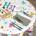 thumbnail image 3 of Happy Birthday Round Tablecloth- Birthday Cake Design with Colorful Flags Balloons Gifts Collection- 60in Circle Table Cloth Cover for Birthday Party Decoration Kitchen Dining Room, 3 of 6