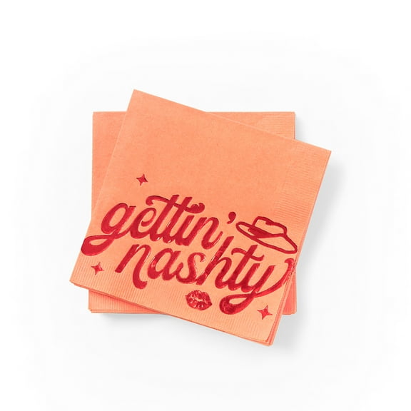 ForYourParty.Com Gettin' Nashty Party Napkins - Coral and Red