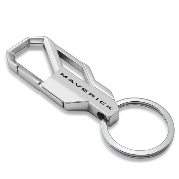 iPick Image for Ford Maverick Silver Snap Hook Metal Key Chain, Official Licensed