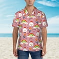thumbnail image 2 of Xecao Cartoon Chicken print Hawaiian shirt - a stylish short-sleeve button-down for men, perfect for casual beach and tropical outings., 2 of 9