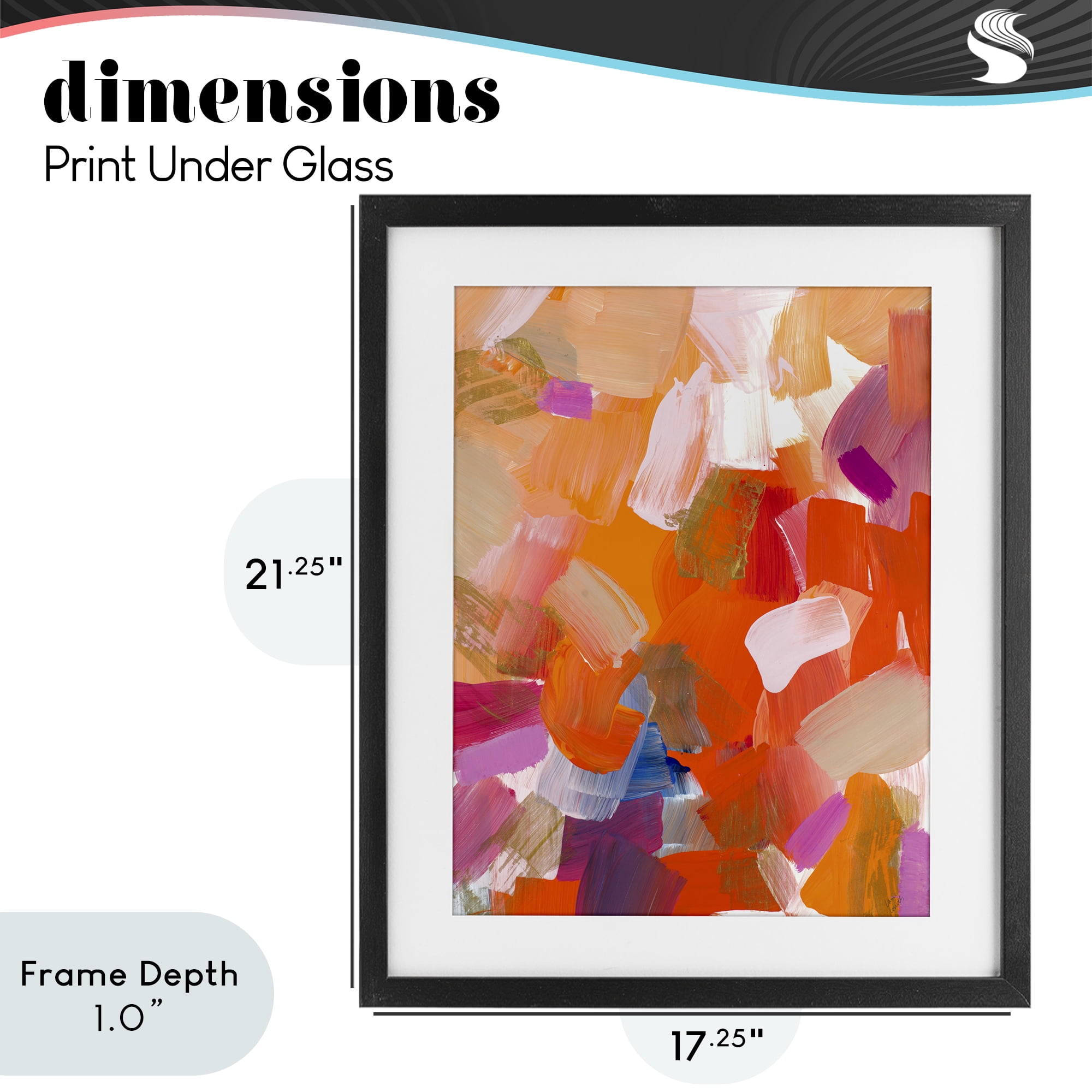 Stupell Industries Confetti Petals Abstraction Black Framed Print Under Glass, design by Lanie Loreth