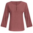 thumbnail image 5 of Cyber&Monday Deals Usmixi Clearance Sale Womens Tops Womens Casual Pullover Winter Breathable Cotton Linen Plus Size Loose Pullover Tops Fall Trendy Solid V-Neck Long Sleeve Blouses Shirts, 5 of 5