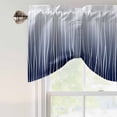 thumbnail image 4 of Tie Up Valance for Windows Navy Blue Lines Curtains Valances Rod Pocket Valance Window Treatments Abstract Art Balloon Curtains for Kitchen Living Room Bedroom Bathroom Decor 42x12 Inch, 4 of 9