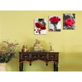 thumbnail image 2 of Red Rose Canvas Wall Art Flowers Pictures Bathroom Decor, Black White Florals Painting Modern Romantic Framed for Bedroom Living Room Dinning Room Kitchen Spa Wall Decor,12"x16"x3 Panels, 2 of 6