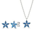 thumbnail image 3 of Sterling Silver Flower CZ Necklace/Earrings Set, 3 of 3
