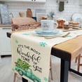thumbnail image 3 of Waterclor Xmas Tree Teal Truck Christmas Table Runner, Seasonal Snowflakes Winter Holiday Kitchen Dining Table Decoration for Indoor Outdoor Home Party Decor 13 x 48 Inches, 3 of 4