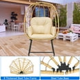 thumbnail image 4 of Uforic Beige PE Rattan 2-Person Egg Lounge Chair with Pad for Patio, Garden, Backyard, Porch, 4 of 6