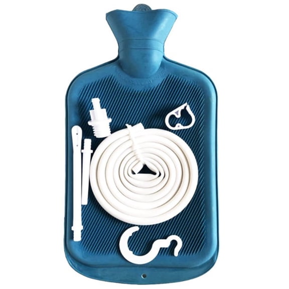 TIFOR 6Pcs Enema Bag Kit Rubber Enema Cleaner Includes 2L Hot Water Bottle 4.9ft Hose Controlled Water Flow Valve 2 Syringe Pipe Hook Water Coffee Enema Kit for Colon Detox Cleanse Enemas