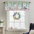 thumbnail image 3 of Valance Curtains for Kitchen Windows Easter Bunnies Colored Eggs Rod Pocket Valance Flowers Daisy Blue Plaid Short Window Curtain Topper for Bedroom Living Room Bathroom 54x18in,1&nbsp;Panel, 3 of 9